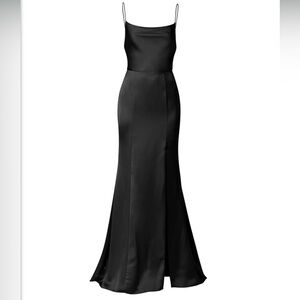 NEW Amsale Chloe Satin Dress - Black, Size 10, with tags